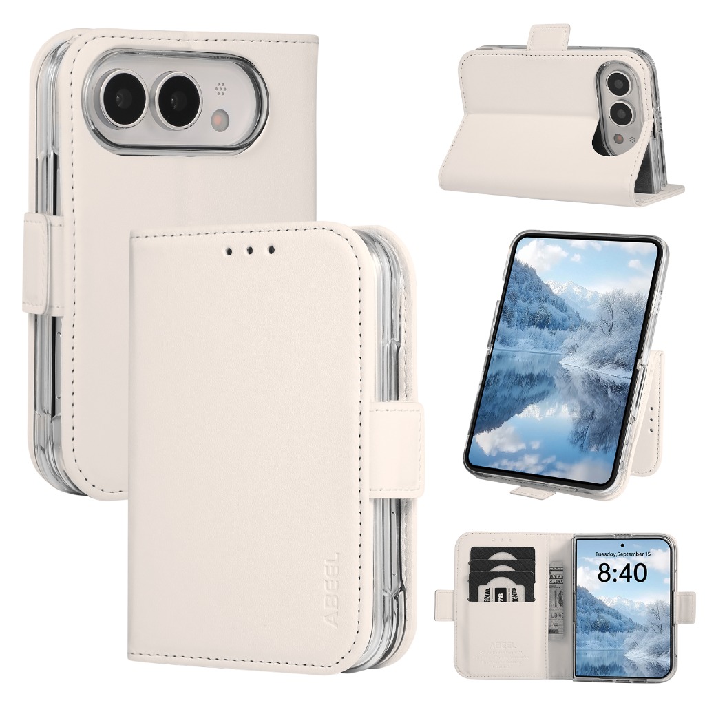 Leather Wallet Card Holder Phone Cover - RFIDブロッキング機能付きカードホルダー内蔵、iPhone用フリップ式スマホケース。デュアルヒンジ保護、PUレザーと硬質PC素材を使用した耐衝撃カバー。
