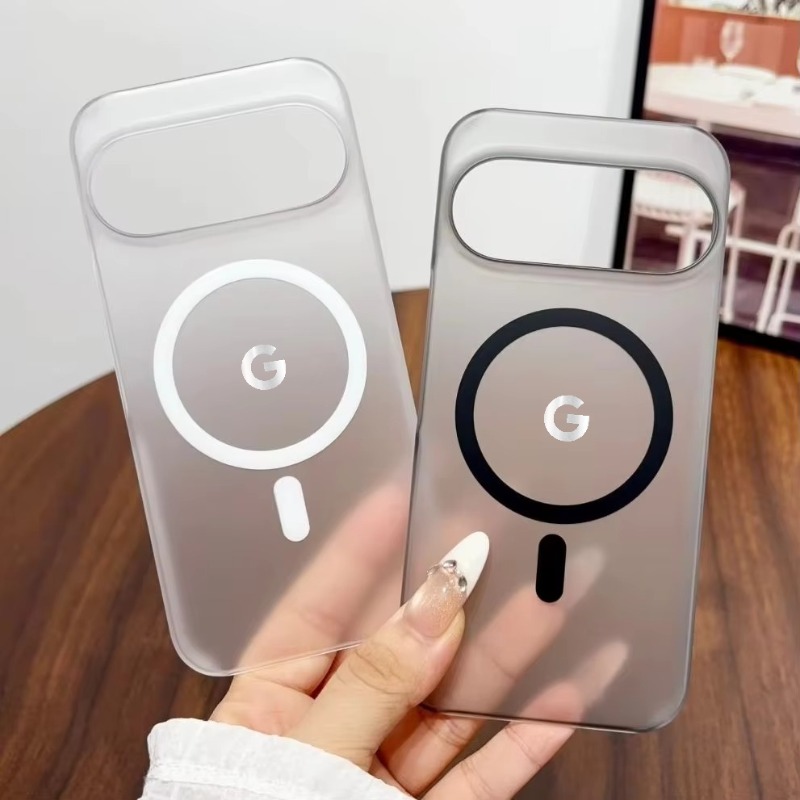 Ultra Thin Frameless Phone Cover - Google Pixel 11、10、9、8 Pro XL対応、超薄型フレームレス、マットクリア、磁石内蔵、ワイヤレス充電対応、半透明保護ケース