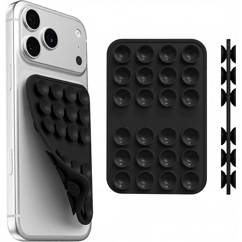 Phone Cases - シリコン製吸盤式スマホケースマウント。両面でしっかりと固定でき、自撮りや動画撮影時に両手を自由に使える。iPhoneおよびAndroidに対応。