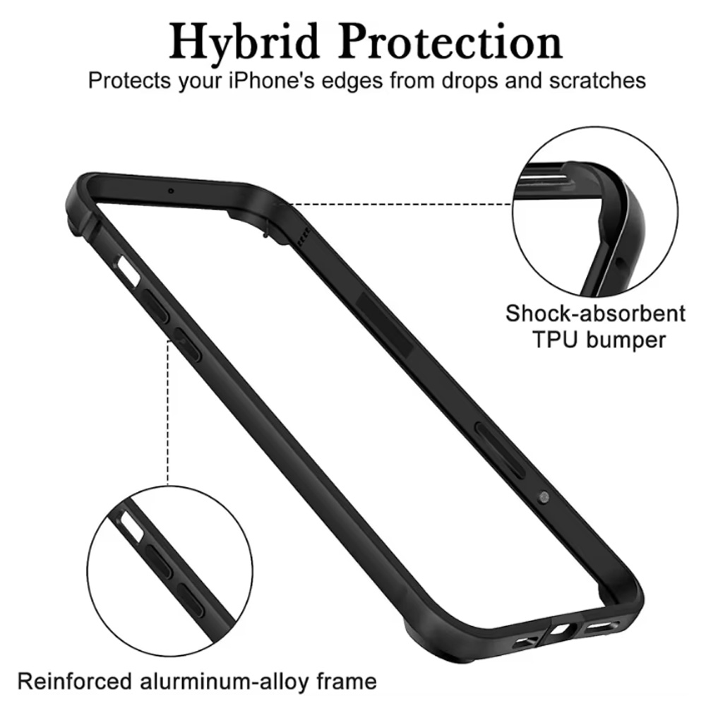iPhone 18 Pro Max用、軽量シリコンフレームと - Metal Bumper Aluminum Frame Case のレビューと価格