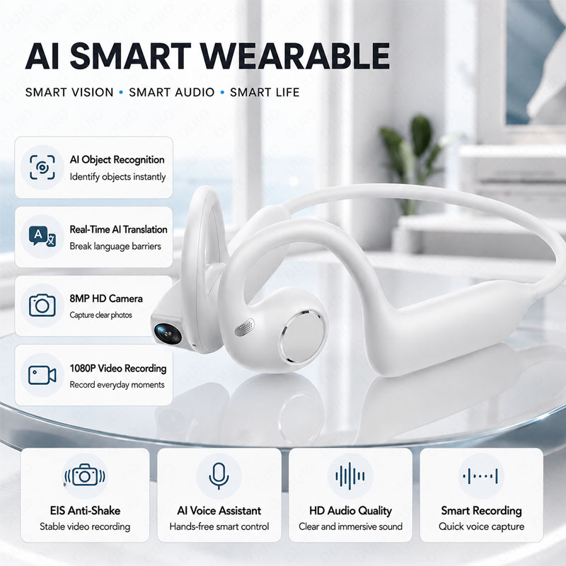 ワイヤレススポーツBT 5.4ヘッドホン、800Wカメラ、1 - Earphones のレビューと価格
